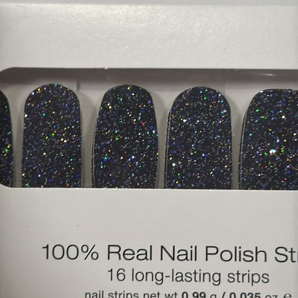 NWT Retired Color Street "Living the Gleam" Black Glitter Nail Strips - Picture 1 of 4